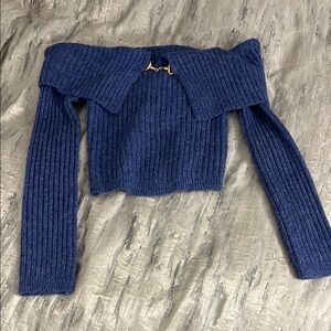 Lulus Off-Shoulder Ribbed Knit Sweater